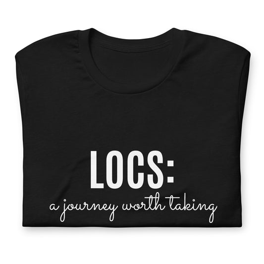 Locs: a journey worth taking Tee (white)