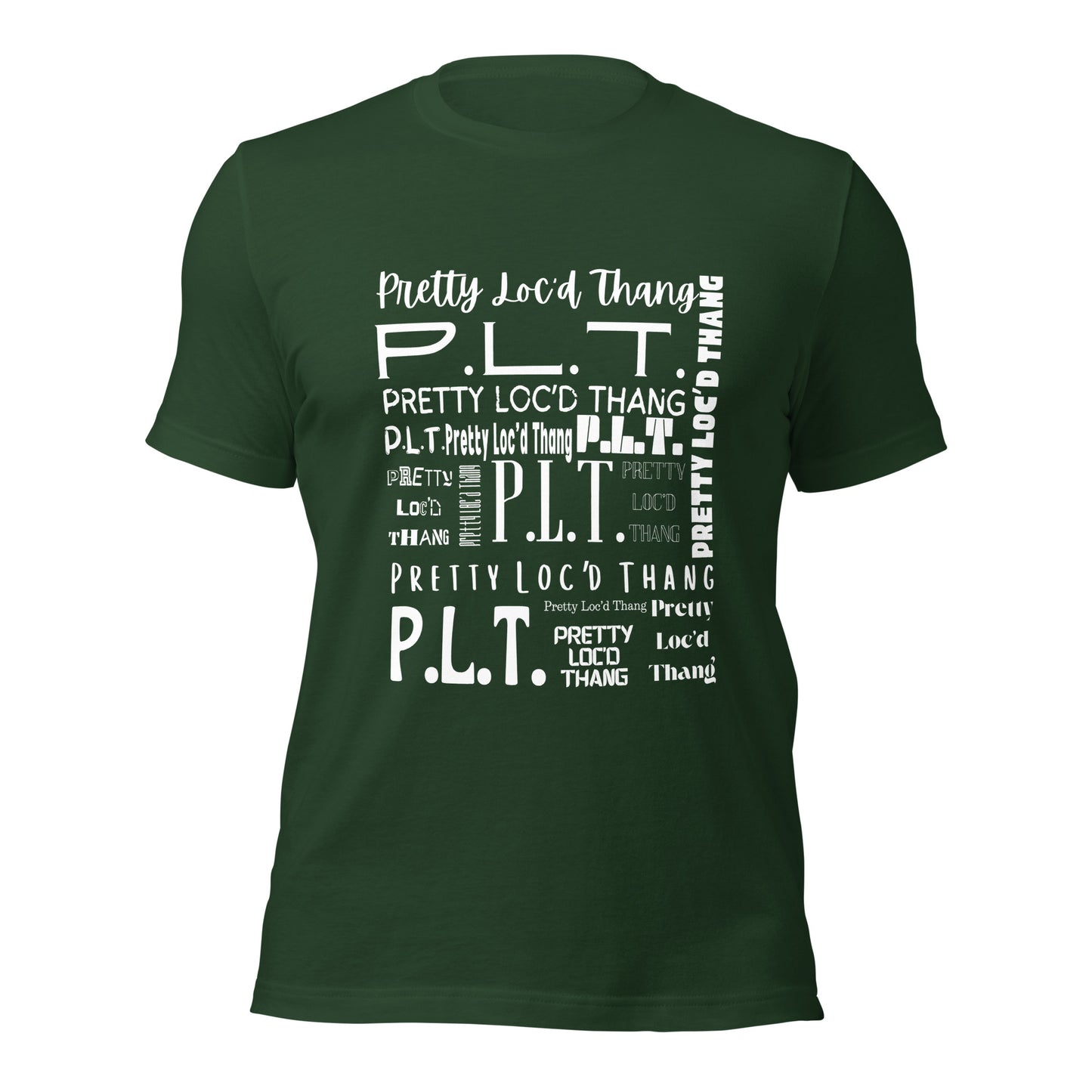 Pretty Loc'd Thang (P.L.T.) T-shirt (White Ink)