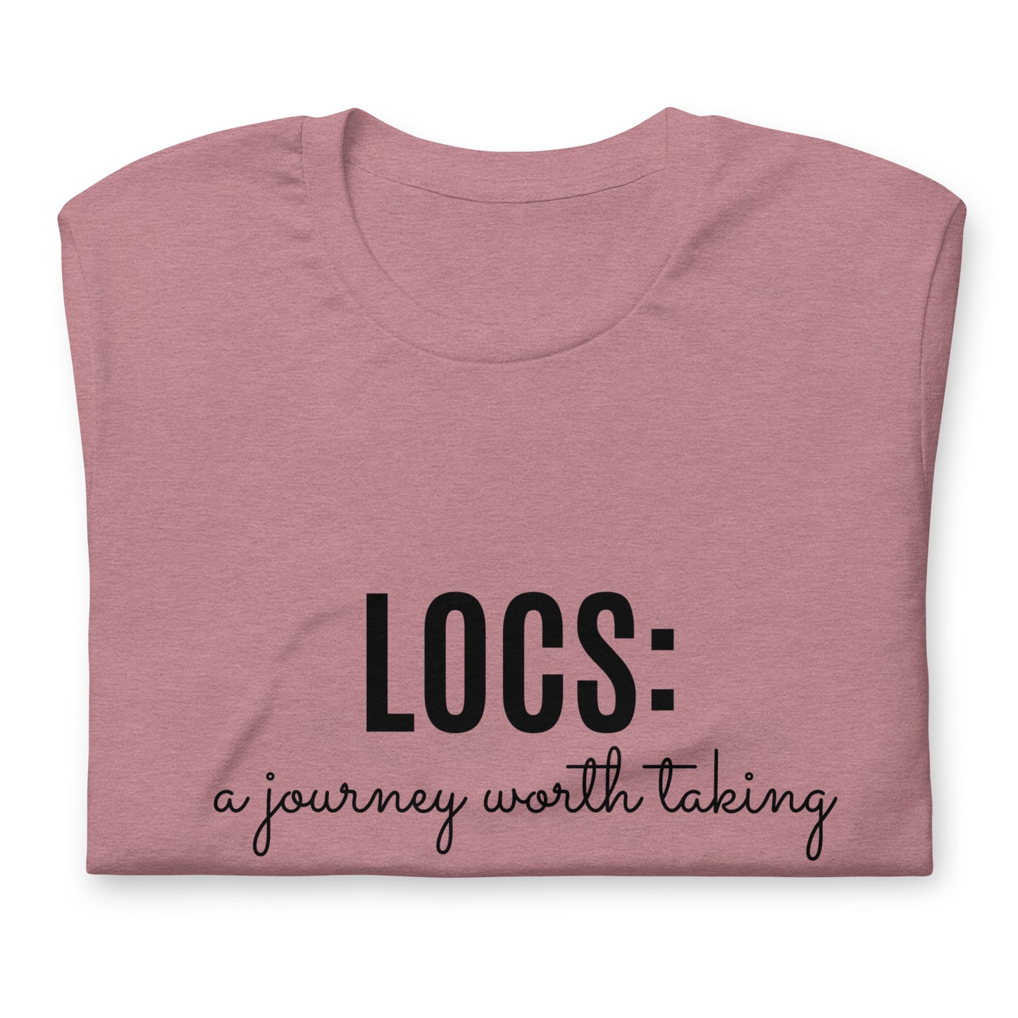 Locs: a journey worth taking Tee (blk ink)