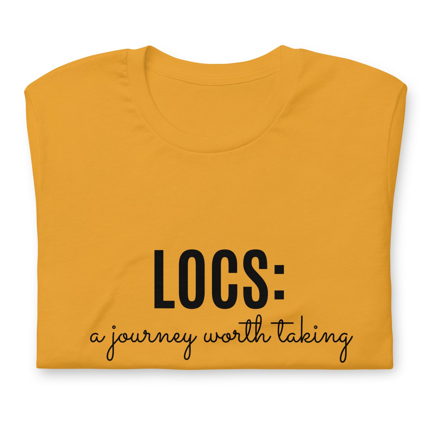 Locs: a journey worth taking Tee (blk ink)