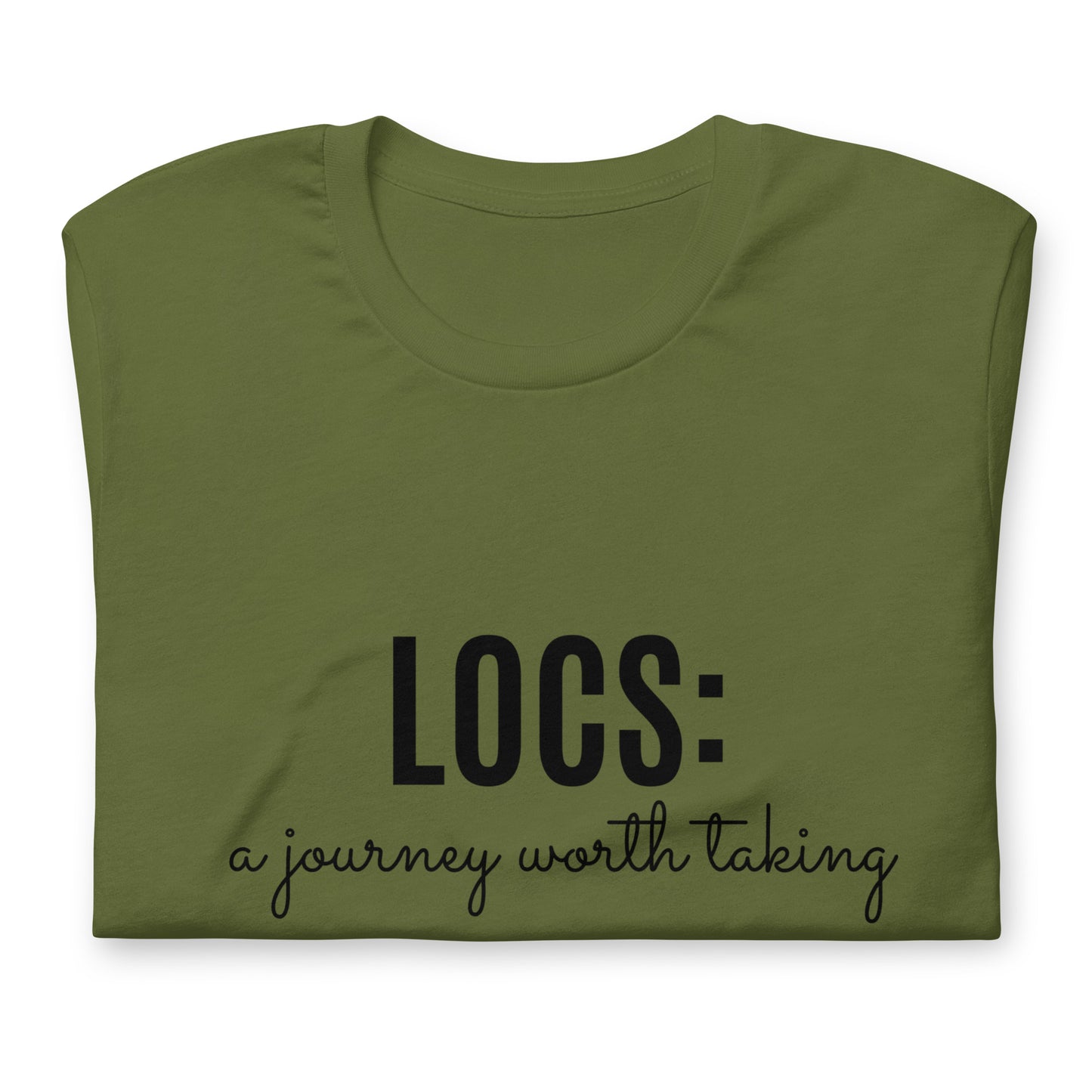 Locs: a journey worth taking Tee (blk ink)