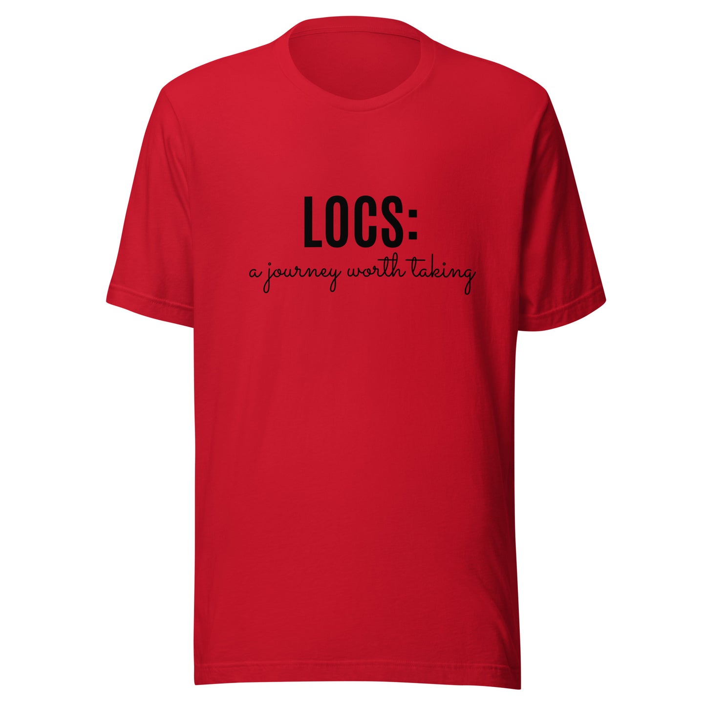 Locs: a journey worth taking Tee (blk ink)