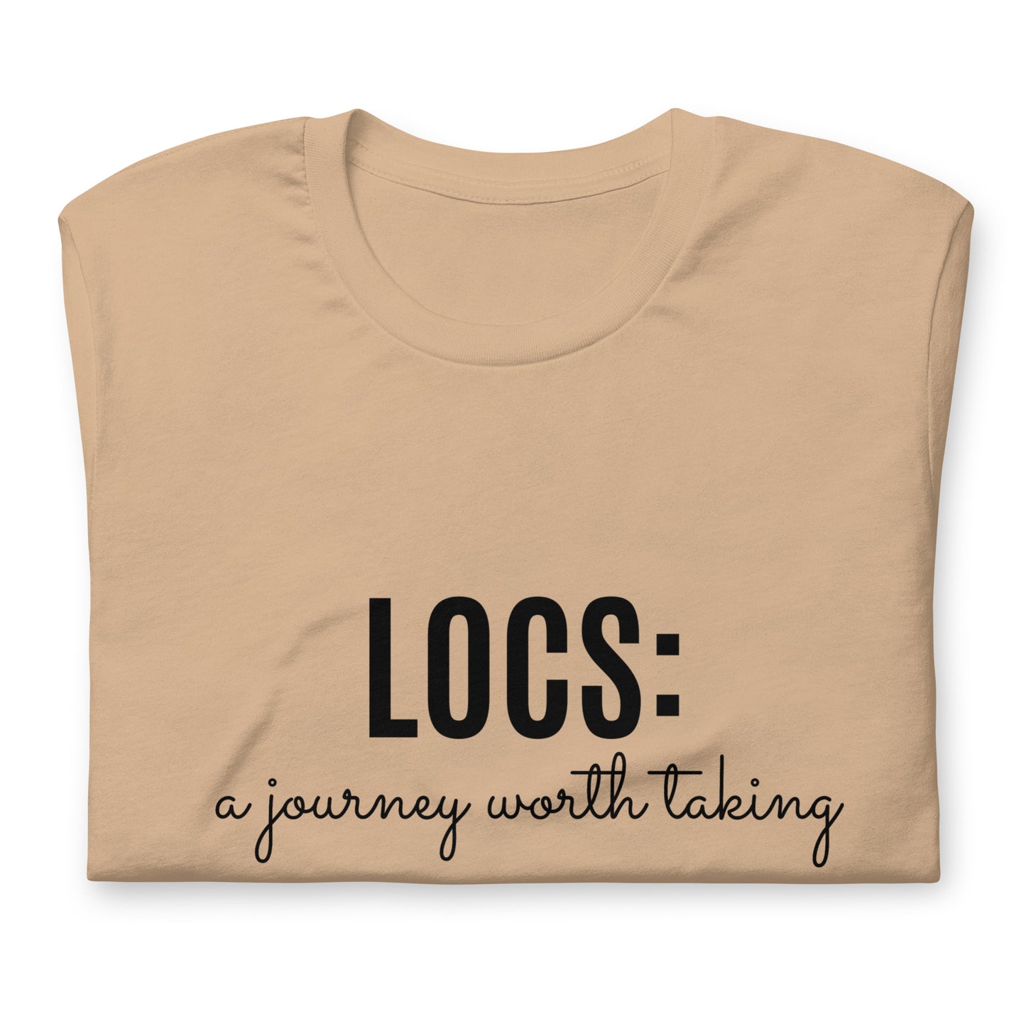 Locs: a journey worth taking Tee (blk ink)